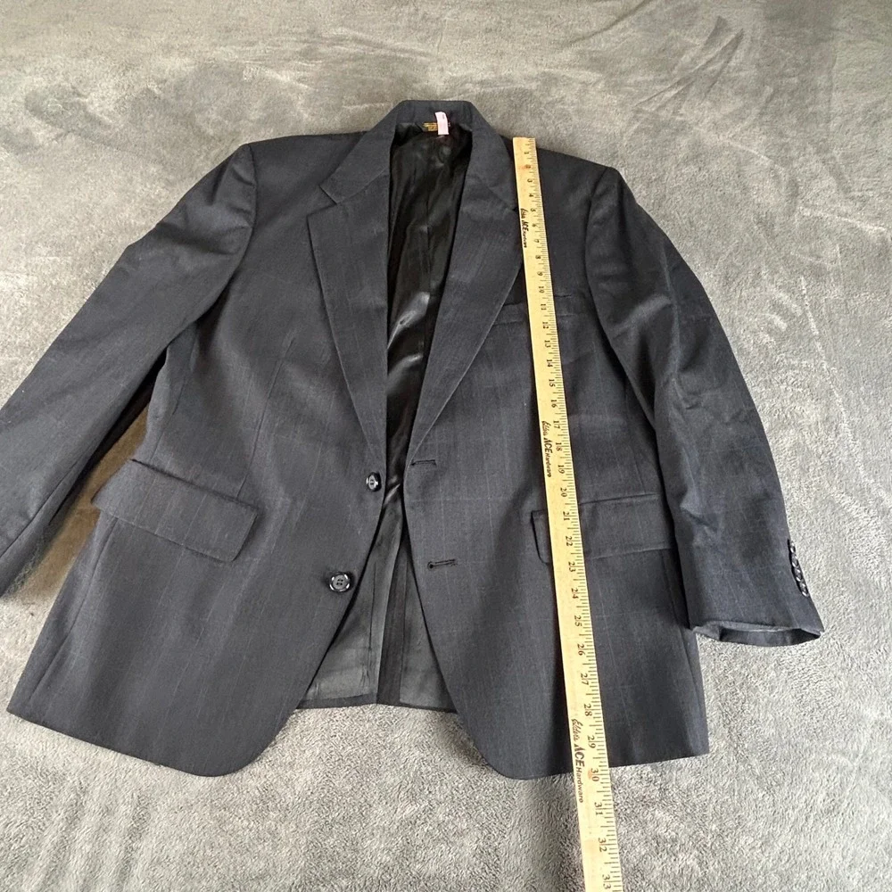 Vintage Palm Beach Union‎ Made in USA Gray Windowpane Two Piece Suit Mens